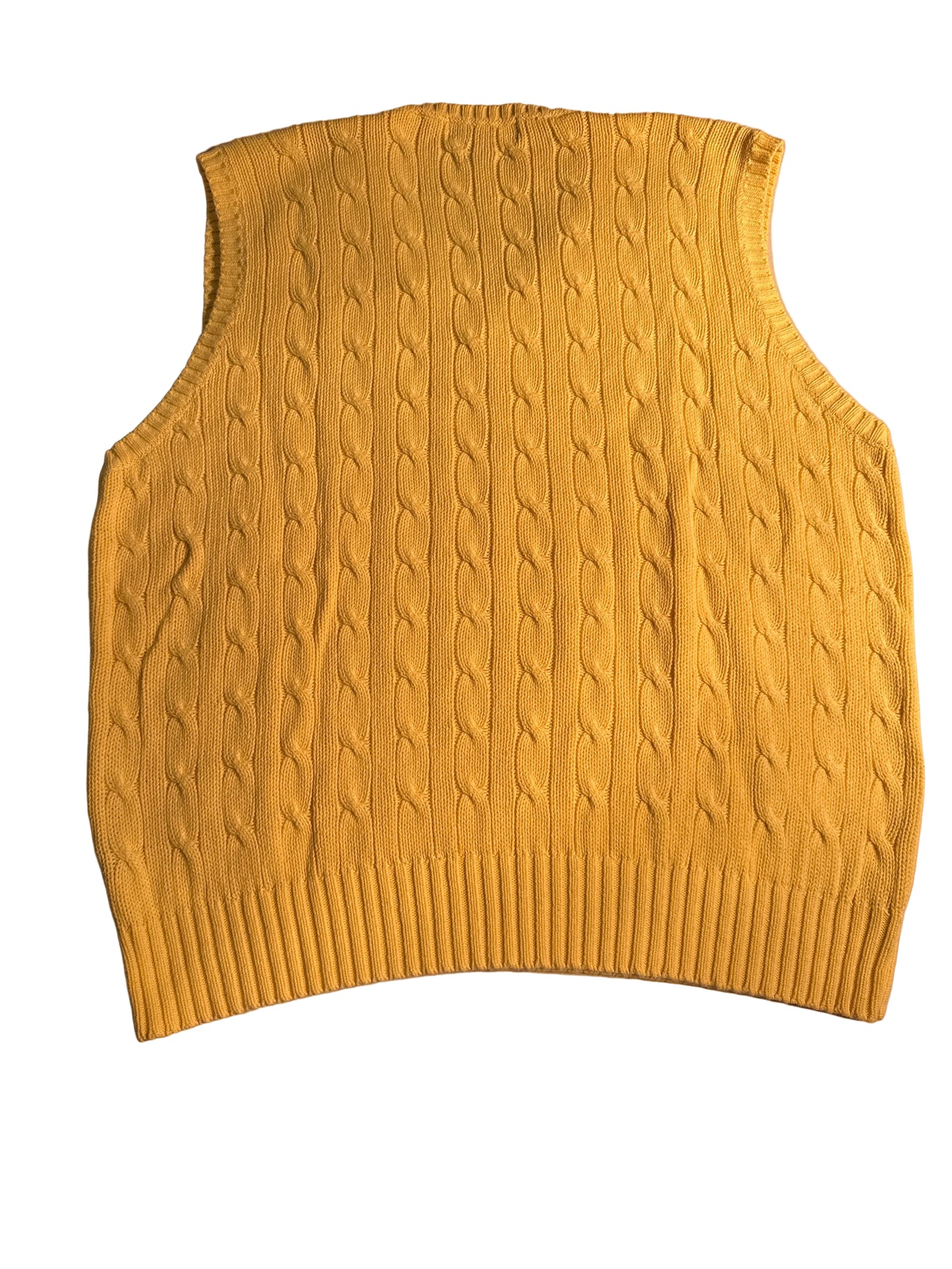 Vintage Polo Ralph Lauren Yellow Cable Knit Golf Sweater Vest
