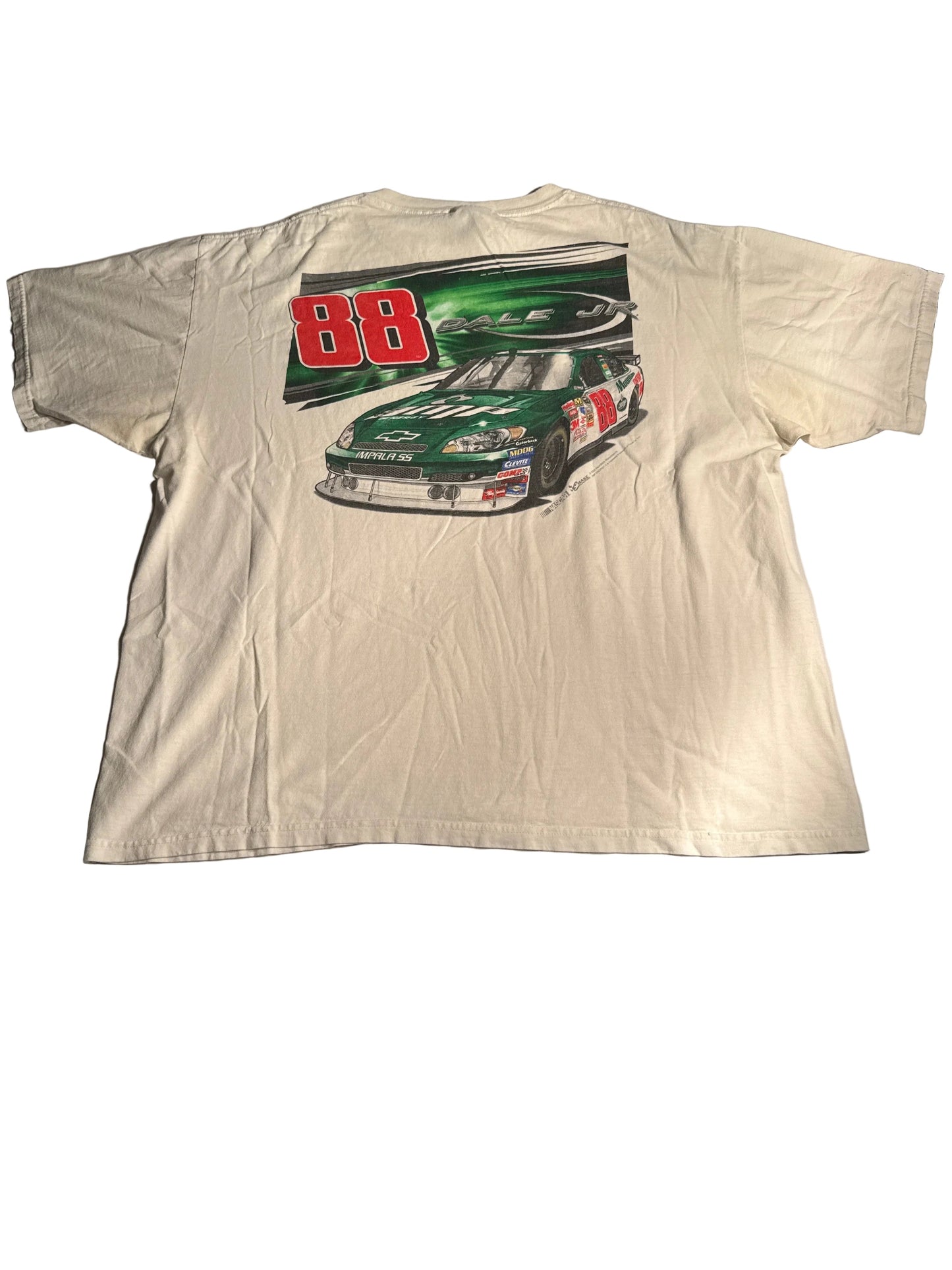 Vintage Y2K Dale Earnhardt Sr. & Jr. NASCAR Double Car Graphic Tee