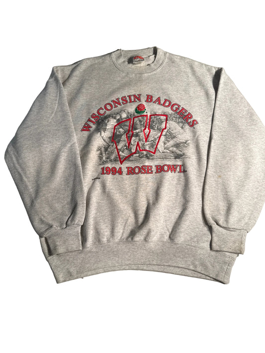 Vintage 1994 Wisconsin Badgers Rose Bowl Nutmeg Crewneck Sweatshirt