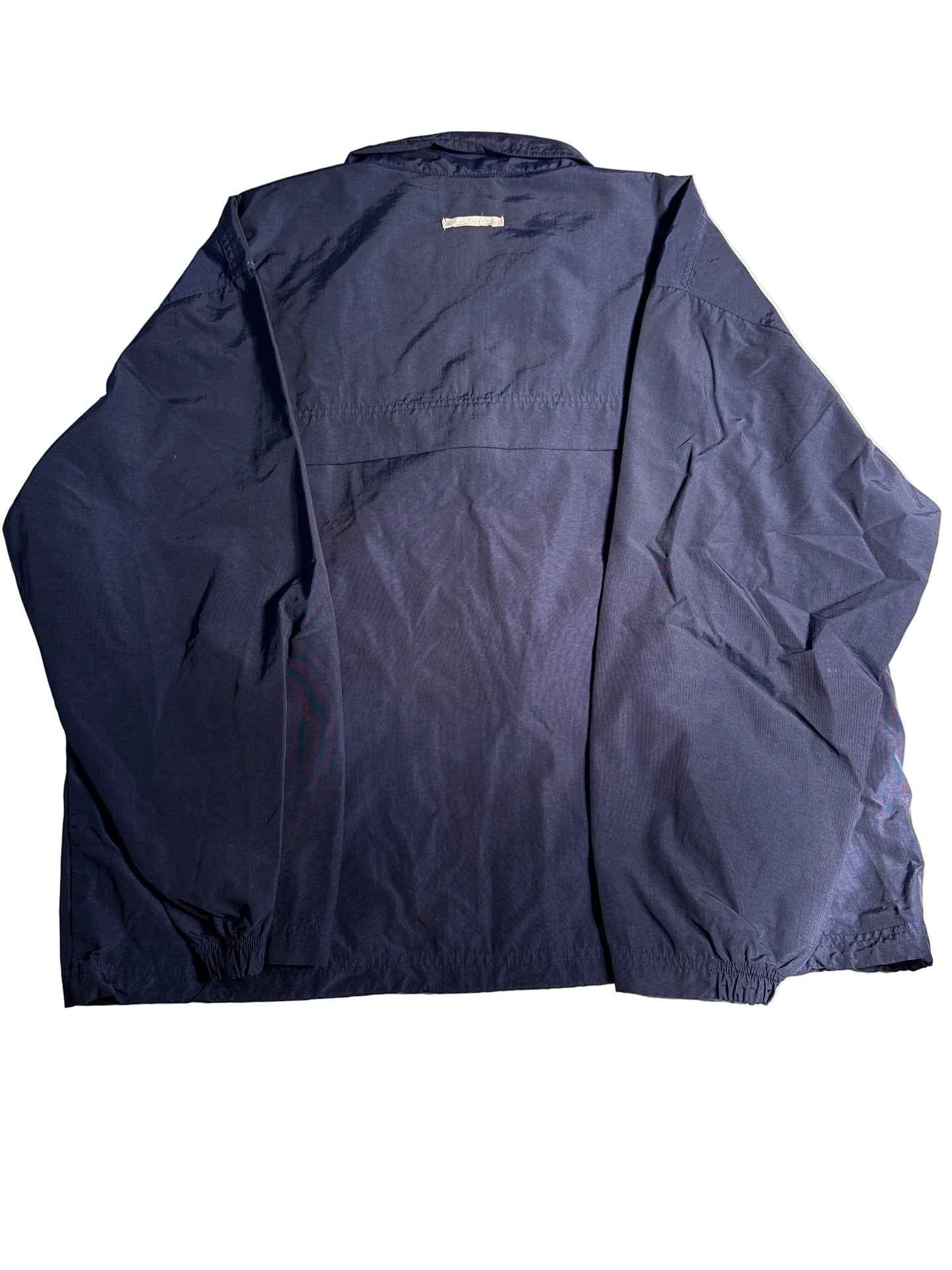 Vintage Starter Full Zip Windbreaker Jacket Navy Blue Men's Size XL Lined