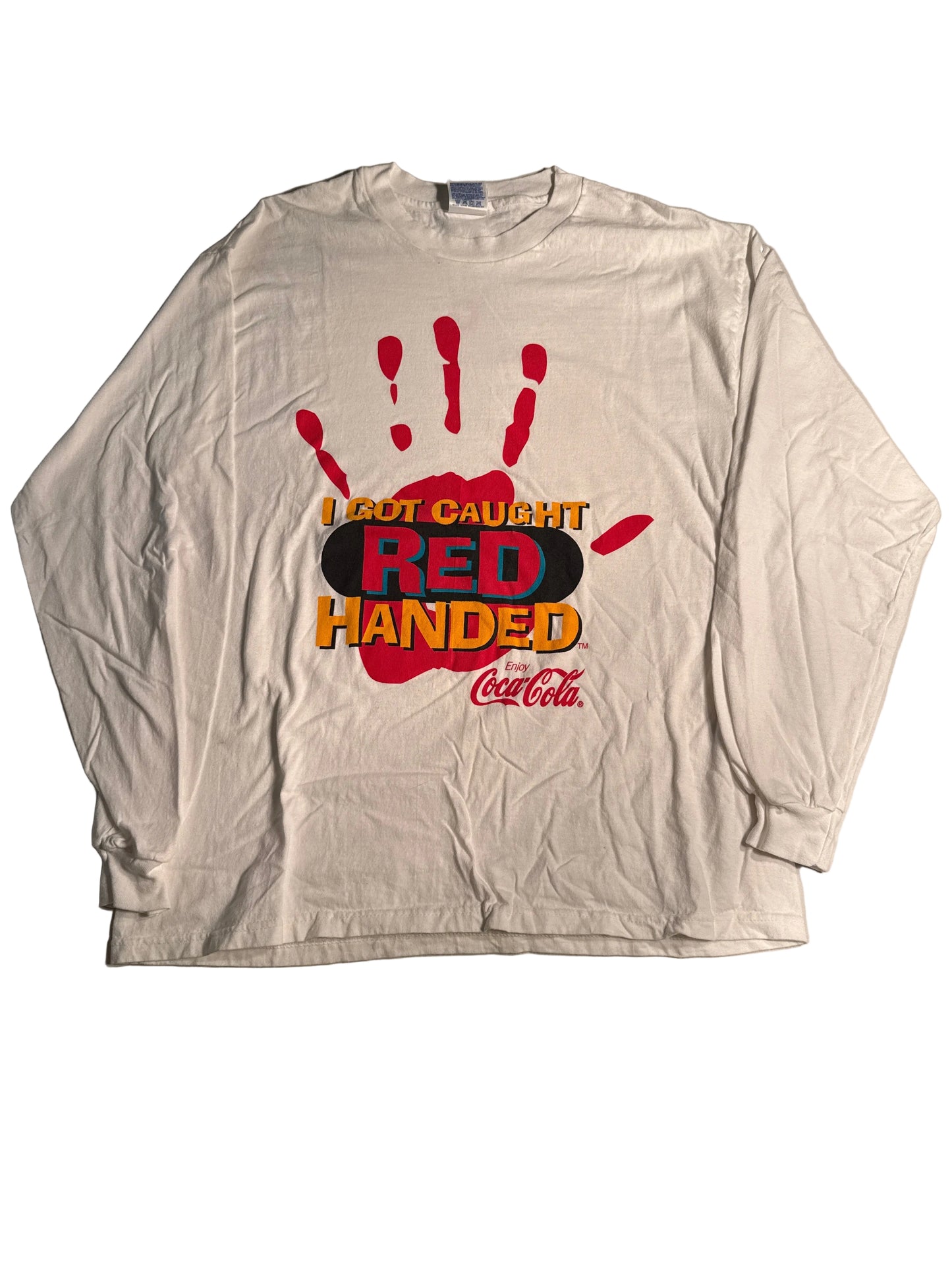 Vintage 90s Coca-Cola “I Got Caught Red Handed” Long Sleeve Tee