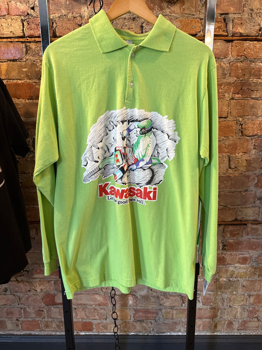 Kawasaki “Let The Good Times Roll” Long Sleeve Polo