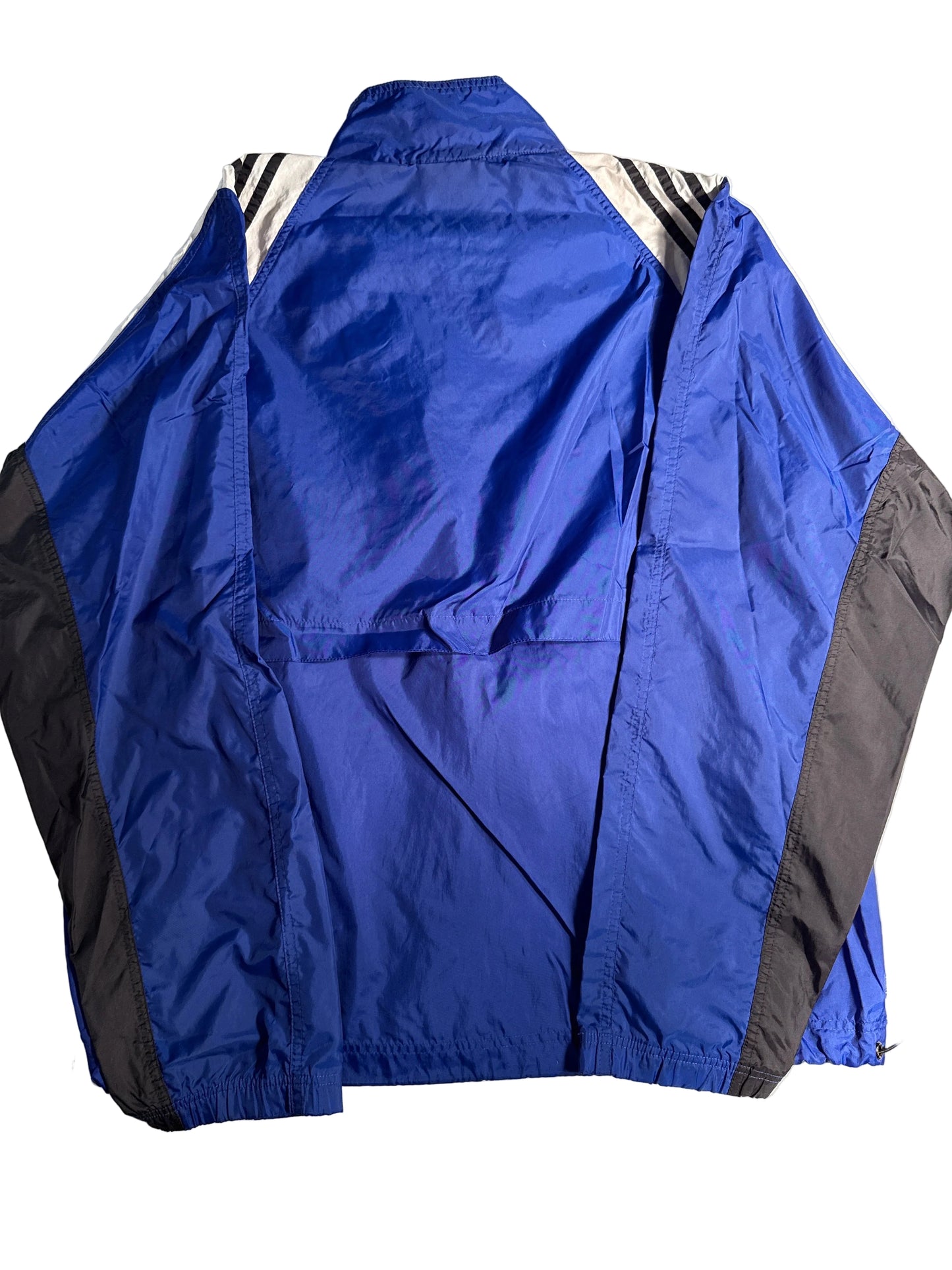90s Adidas 3-Stripe Shoulder Accent Windbreaker Jacket Blue