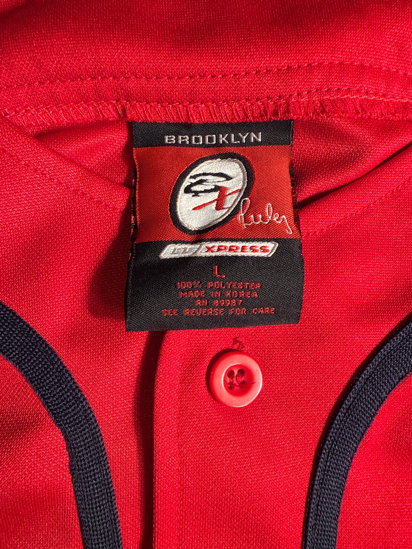 Brooklyn Xpress Men's Red Button-Up Baseball Jersey #70 - Size L