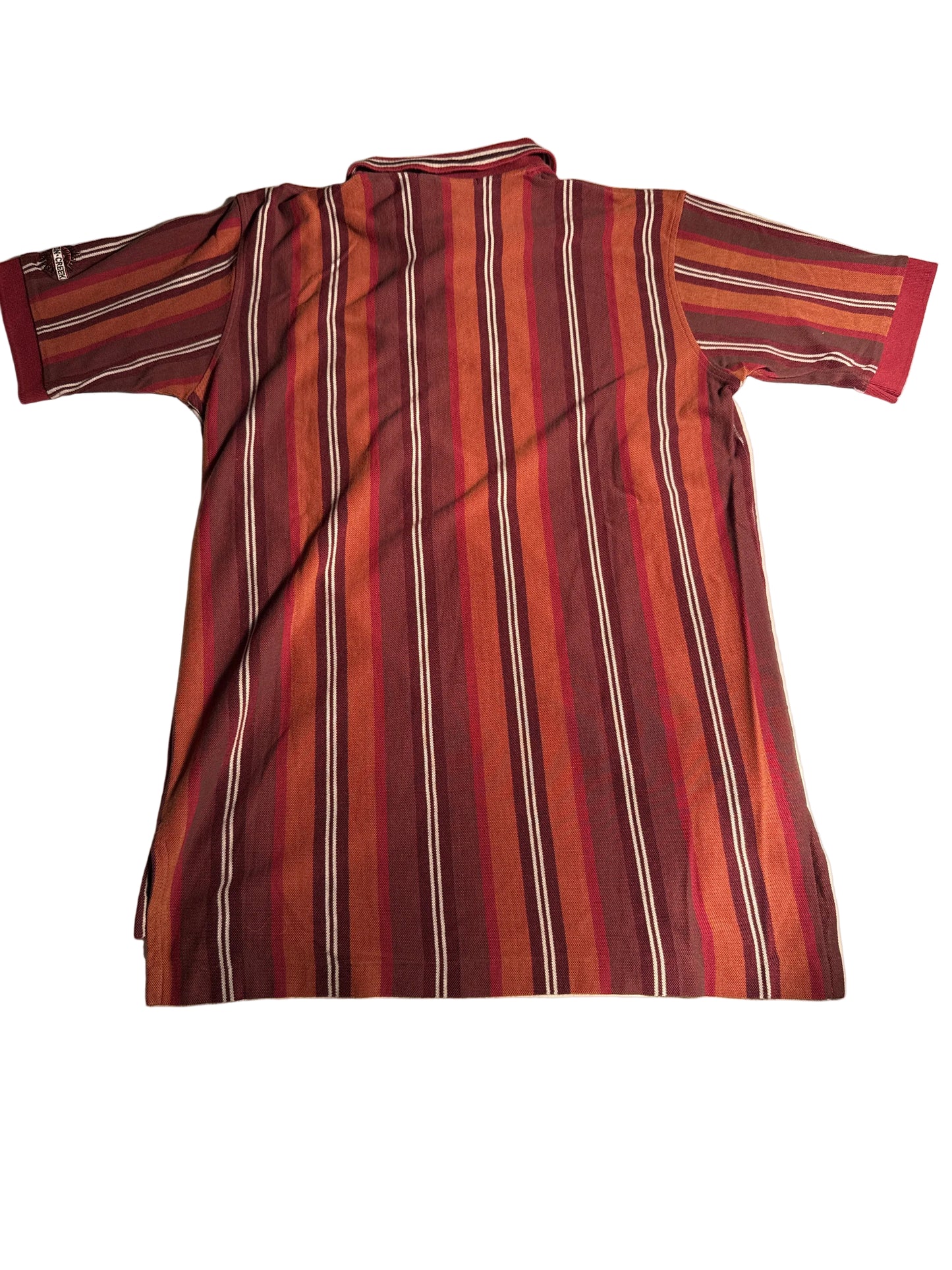 Vintage 90s IZOD Klein Creek Golf Club Red & Orange Striped Polo