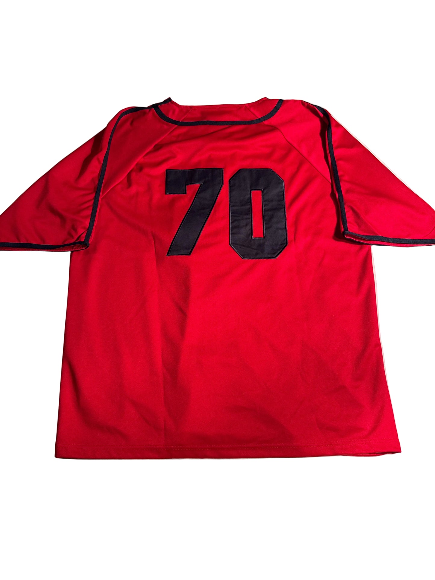 Brooklyn Xpress Men's Red Button-Up Baseball Jersey #70 - Size L