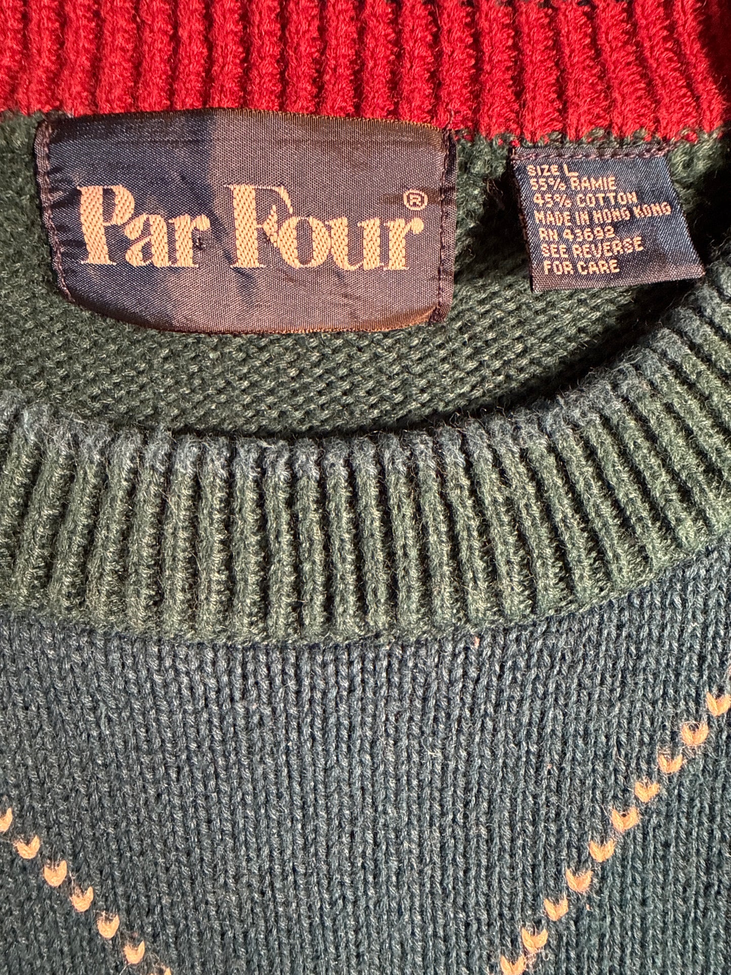 Vintage 90s Par Four Teal Argyle Golf Sweater