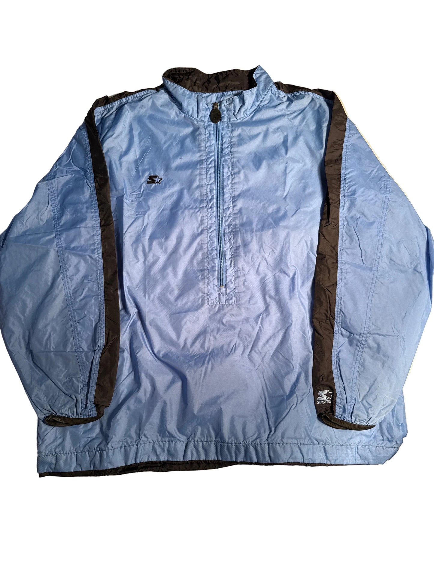 Vintage Starter Light Blue Half-Zip Pullover Windbreaker Jacket
