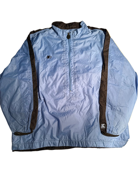 Vintage Starter Light Blue Half-Zip Pullover Windbreaker Jacket