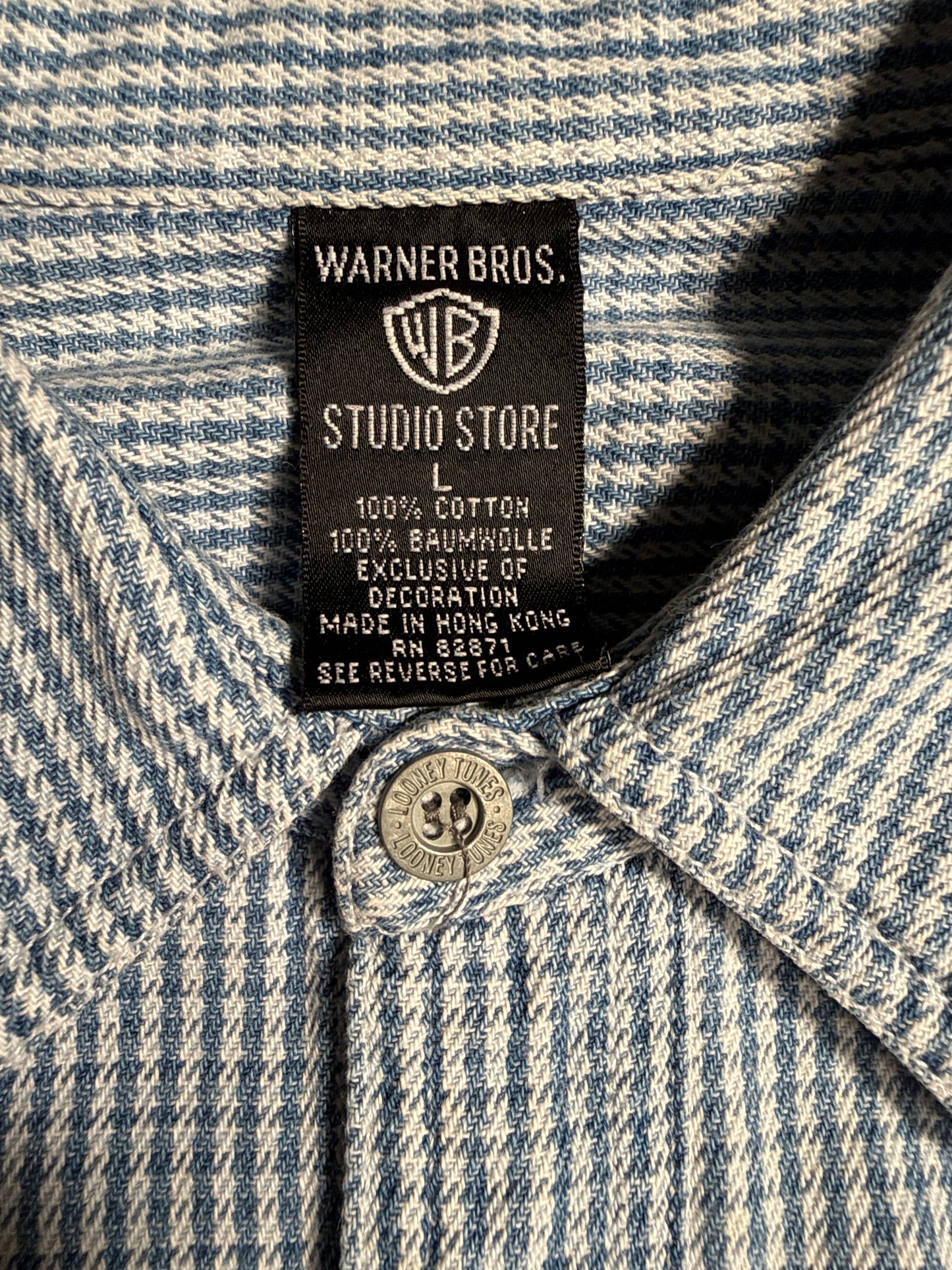 Vintage 90s Warner Bros Studio Store Looney Tunes Embroidered Button Down