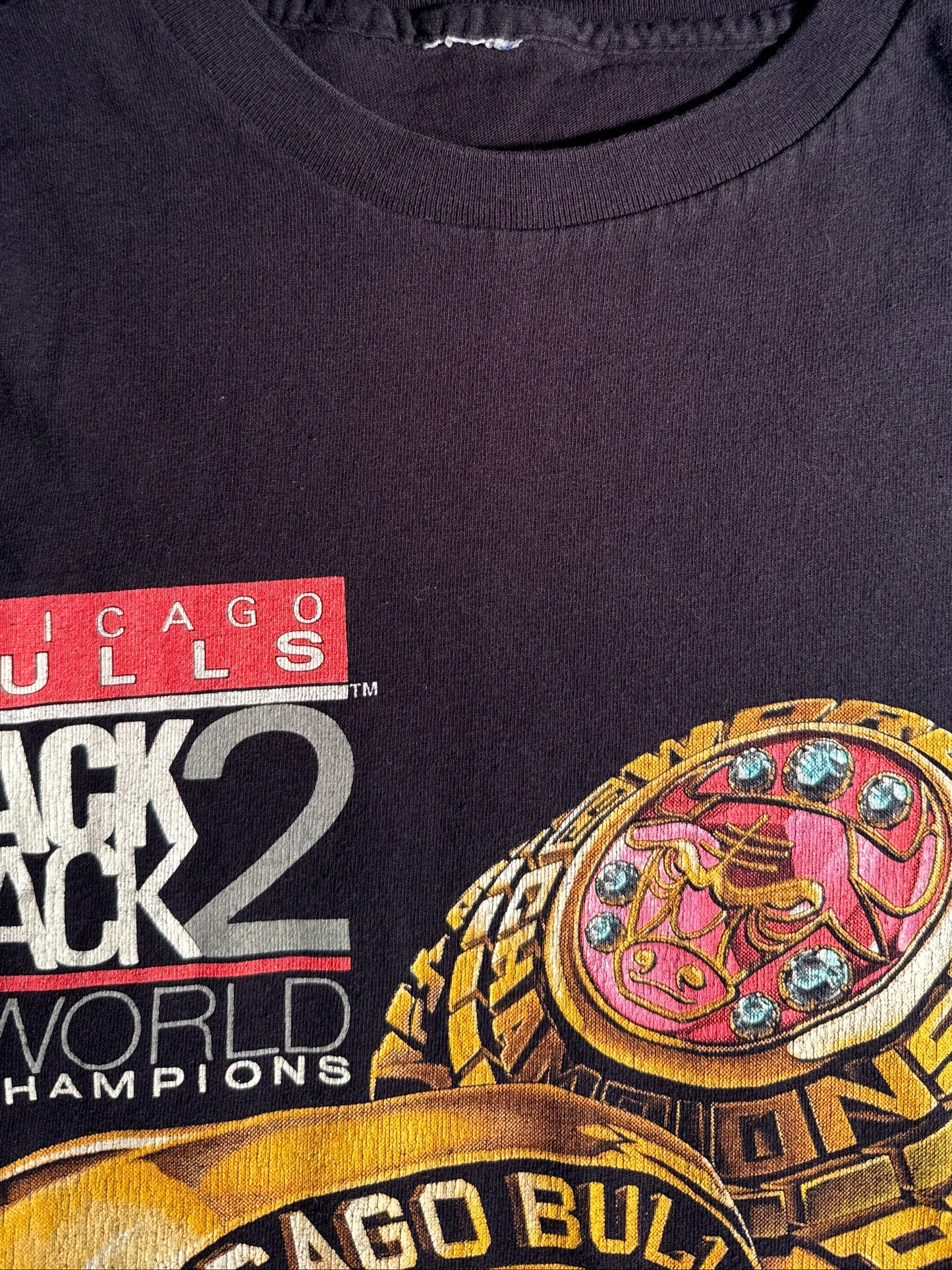 Vintage 1992 Chicago Bulls Back to Back World Champions Salem Sportswear T-Shirt