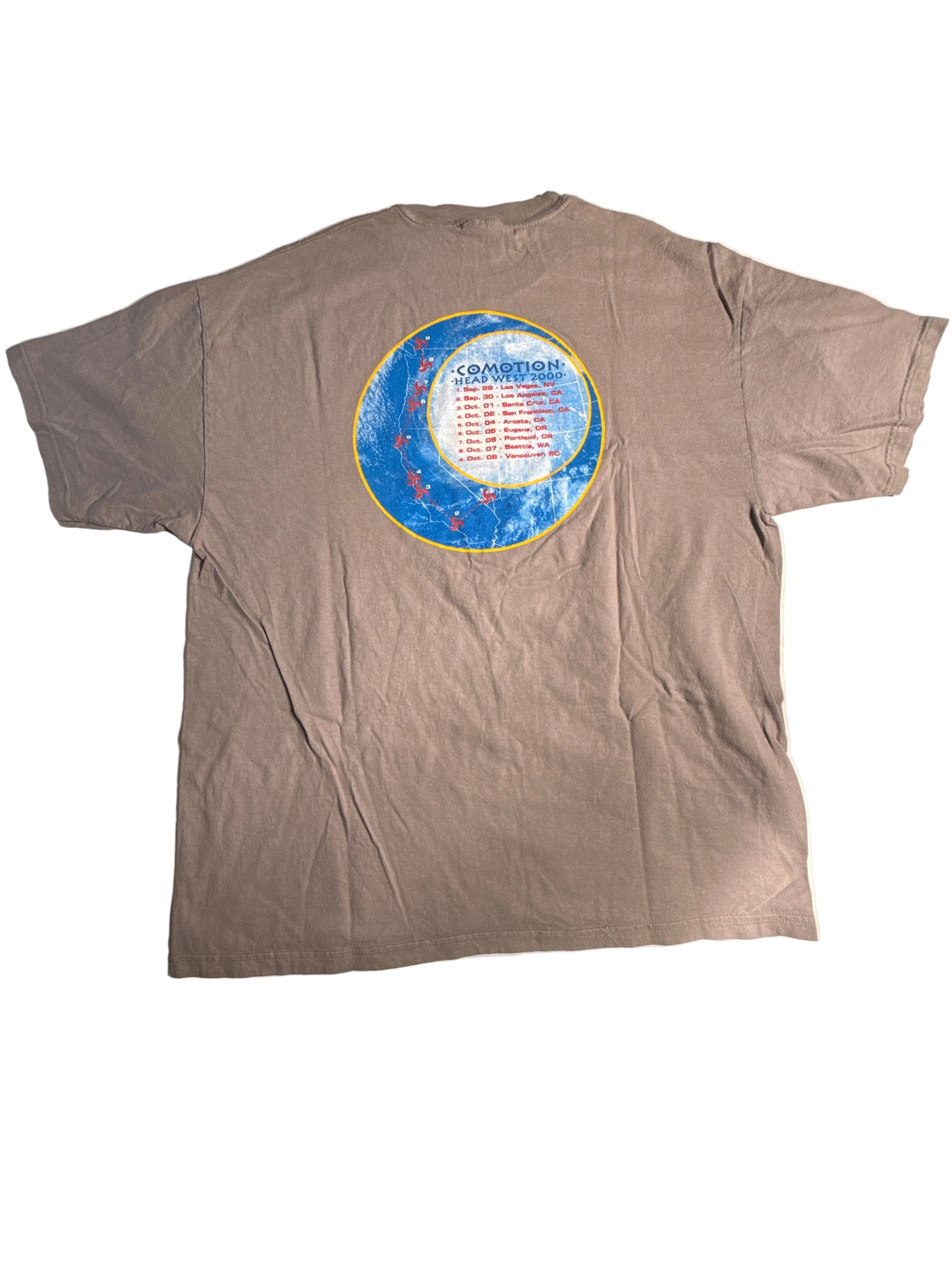 Vintage 2000 Comotion “Head West” West Coast Tour Double-Sided Tee