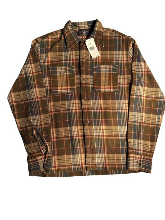 RRL by Ralph Lauren Plaid-Print Corded Workshirt (NEW WITH TAG)