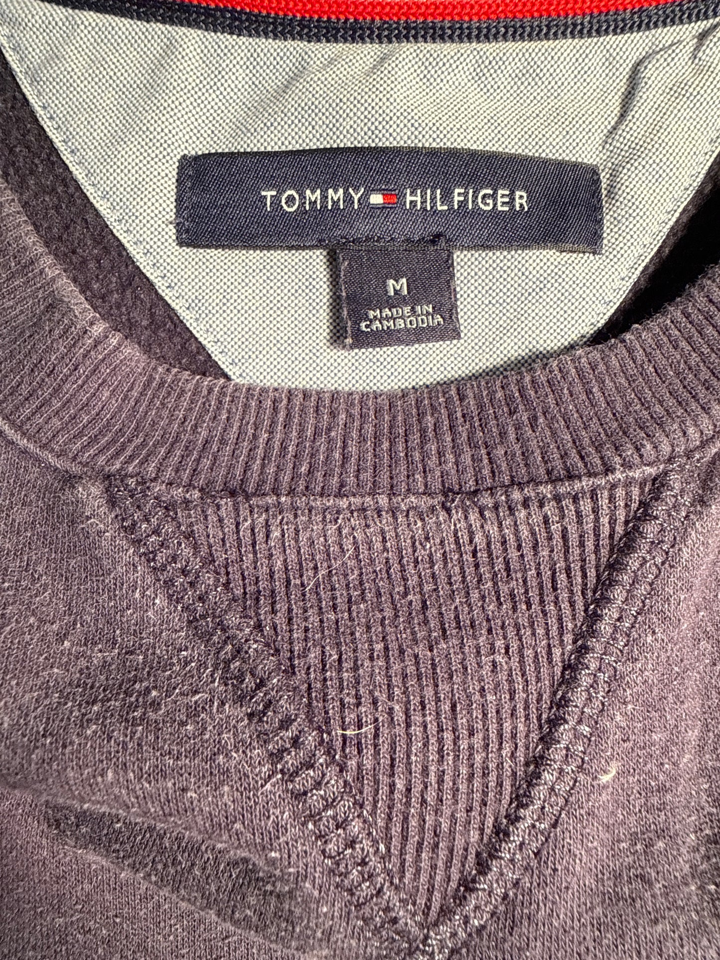 Tommy Hilfiger Purple Embroidered Crewneck Sweatshirt