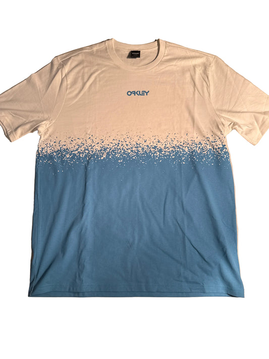 Oakley Blue & White Pixel Gradient Graphic Tee